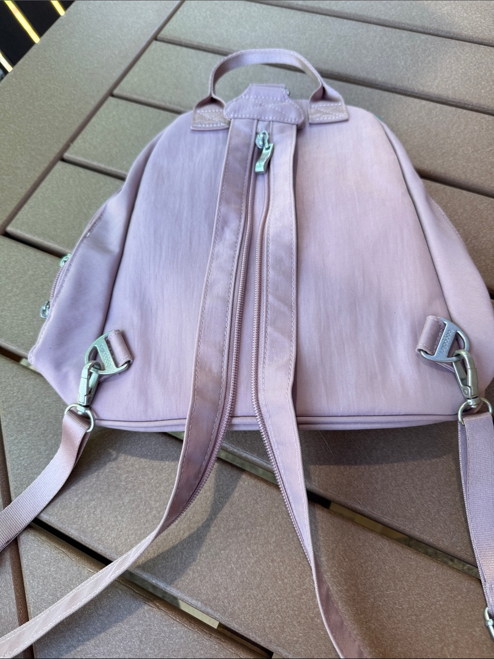 Baggallini Naples Convertible Backpack in Pink Shimmer - Picture 4 of 7